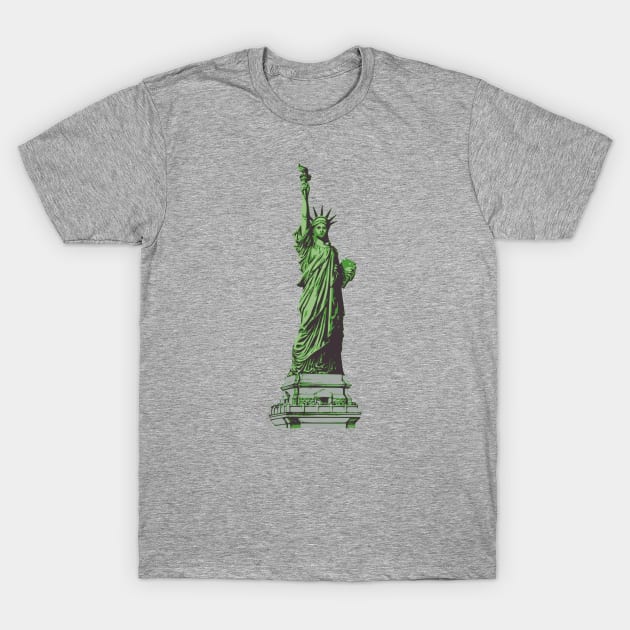 statue of liberty print independence day new york T-Shirt by gossiprag